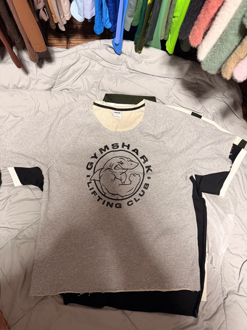 Gymshark Light Gray 'Lifting Club' Short Sleeve Tee